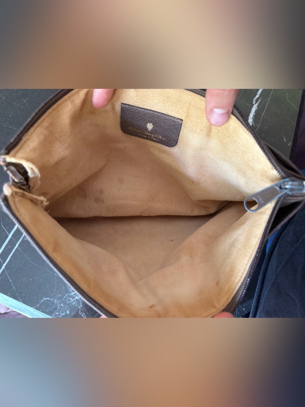 Last day sale GUCCI GG Supreme Coated Canvas w Sherry Web  Convertible Bag  VGVC - Picture 15 of 16